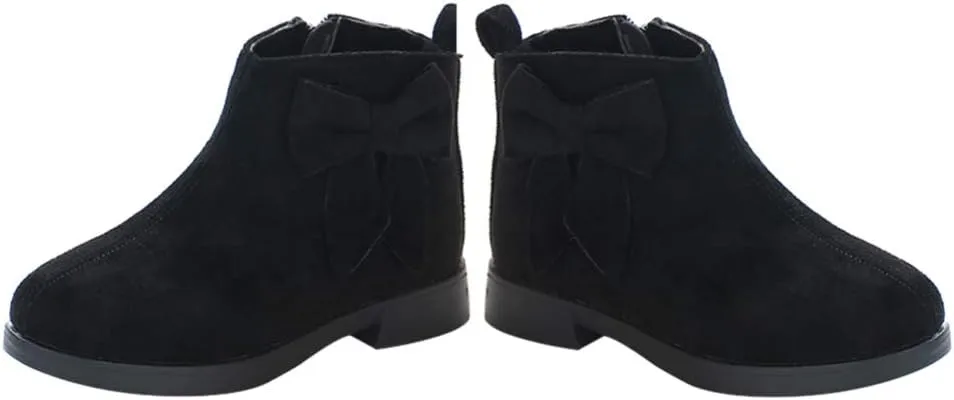 1 Pair Girl Ankle Booties Bow-knot Winter Short Culf Chunky Boots Boot Short Ankle Rain Boots Waterproof Booties(Please buy one size up)