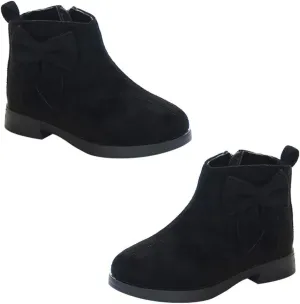 1 Pair Girl Ankle Booties Bow-knot Winter Short Culf Chunky Boots Boot Short Ankle Rain Boots Waterproof Booties(Please buy one size up)