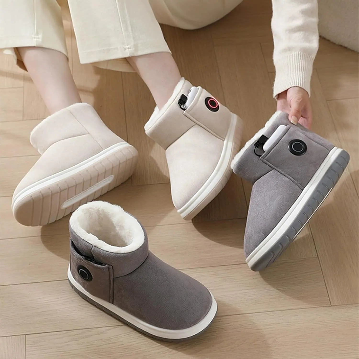 2025 New Heated Boots, Foot Warmer Women Shoes, Non-Slip Winter Snow Boots With 5000mAh Rechargeable Battery Electric Slippers, Unisex