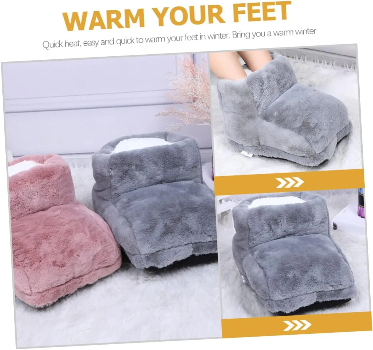 3pcs Rechargeable Heated Shoes Foot Heater Double Sided Electric Foot Warmers for Winter