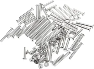 50Sets Plated Screw Posts for Scrapbook Photo Albums Binding Screws for Leather Craft and Projects