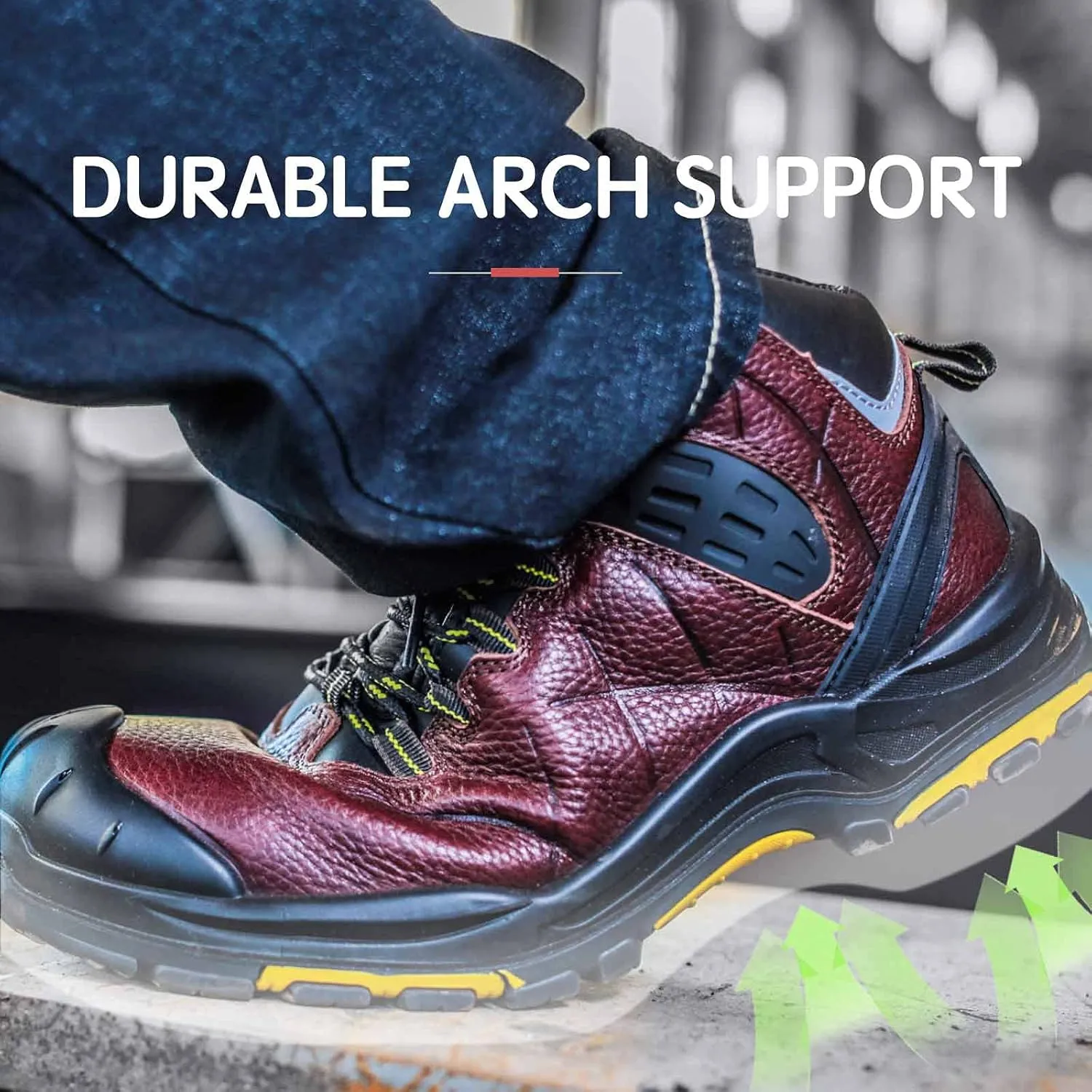 6" Steel Toe Work Boots for Men Waterproof Durable Crazy-Horse Non Slip Industrial and Construction Safety Footwear Mens Work Boots