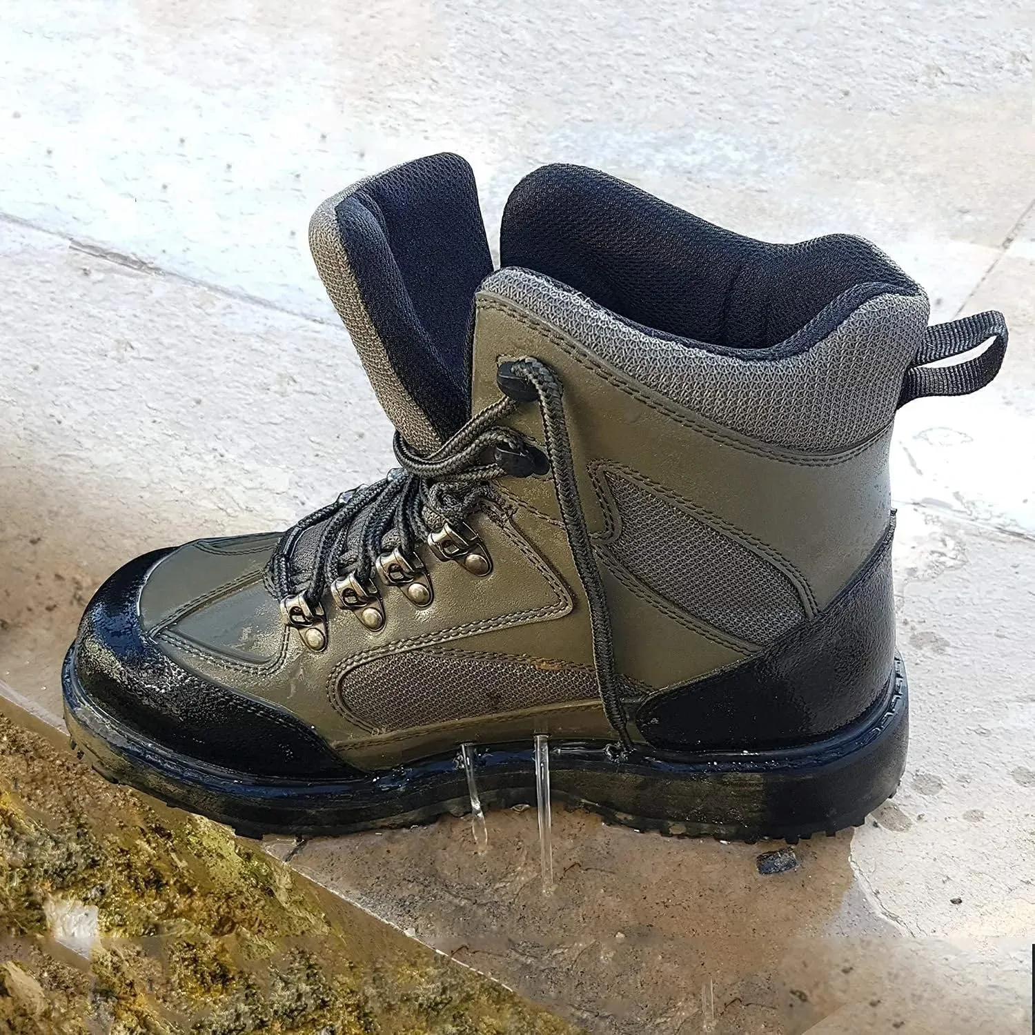 8 Fans Wading Boots for Men,Anti-Slip Rubble Sole Comfortable Durable Material Good for Fishing or Hunting