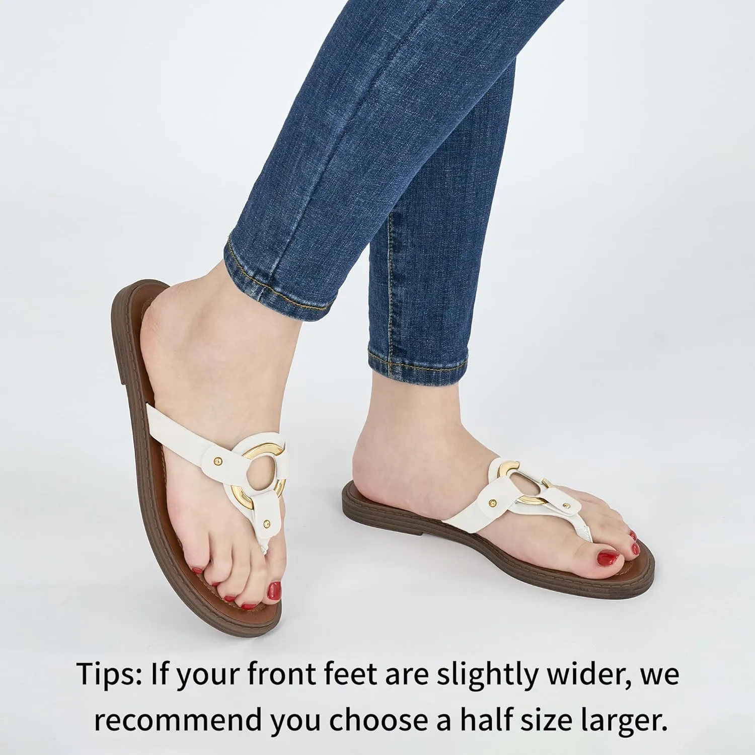 Ablanczoom Flats Sandals for Women Comfortable: Summer Beach Womens Flip Flops Dressy Vacation Slip On Thong Sandal Slides Shoes
