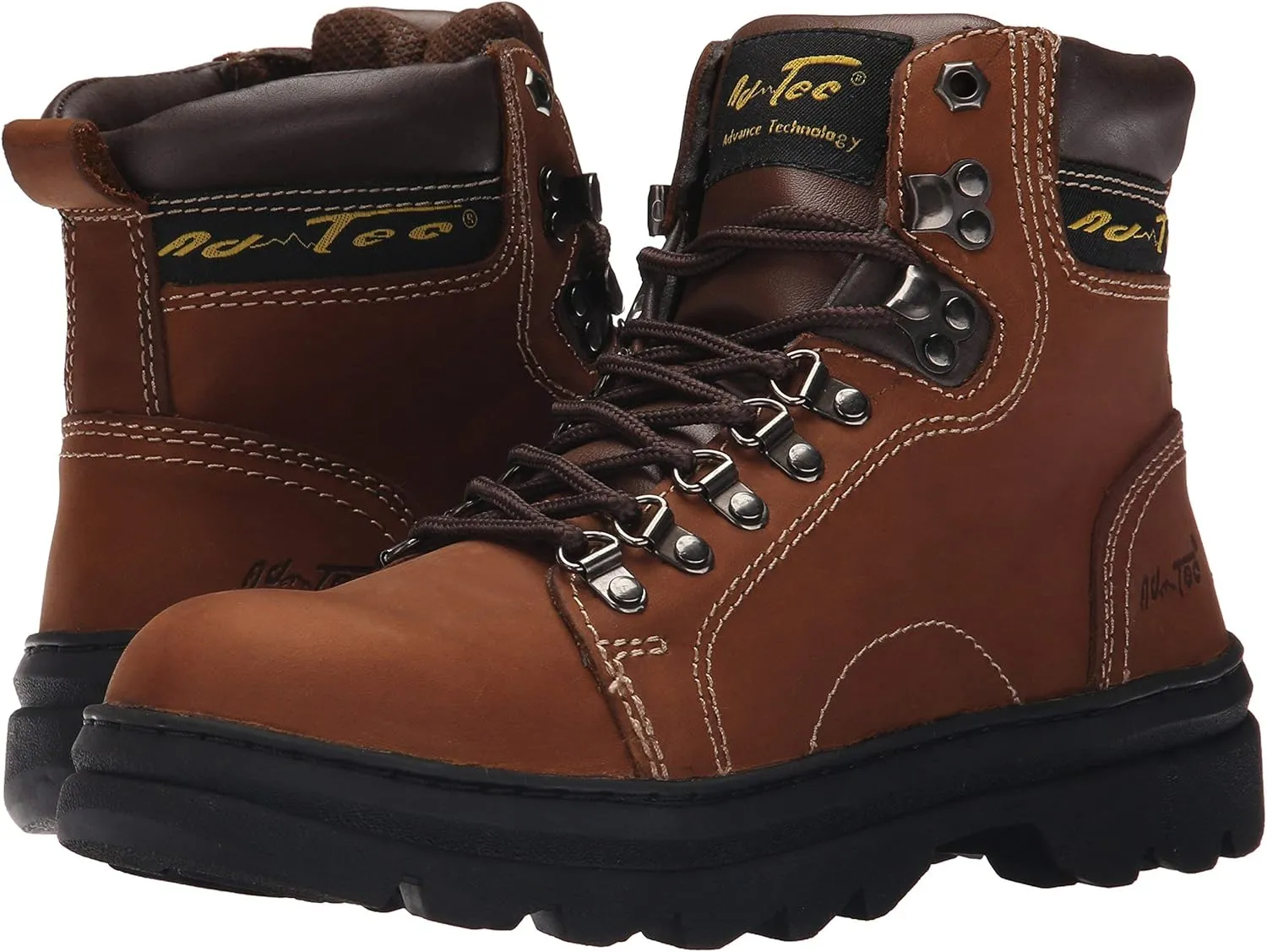 Ad Tec 6 in Mens Classic Clog Garden Hiker Boots, Black - Steel Toe, Oil Resistant Outsole, Perfect for Indoor and Outdoor Work