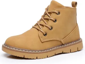 Ahannie Boys Boots Toddler Kids Work Boots Outdoor Casual Side Zipper Ankle Shoes(Toddler/Little Kid/Big Kid)