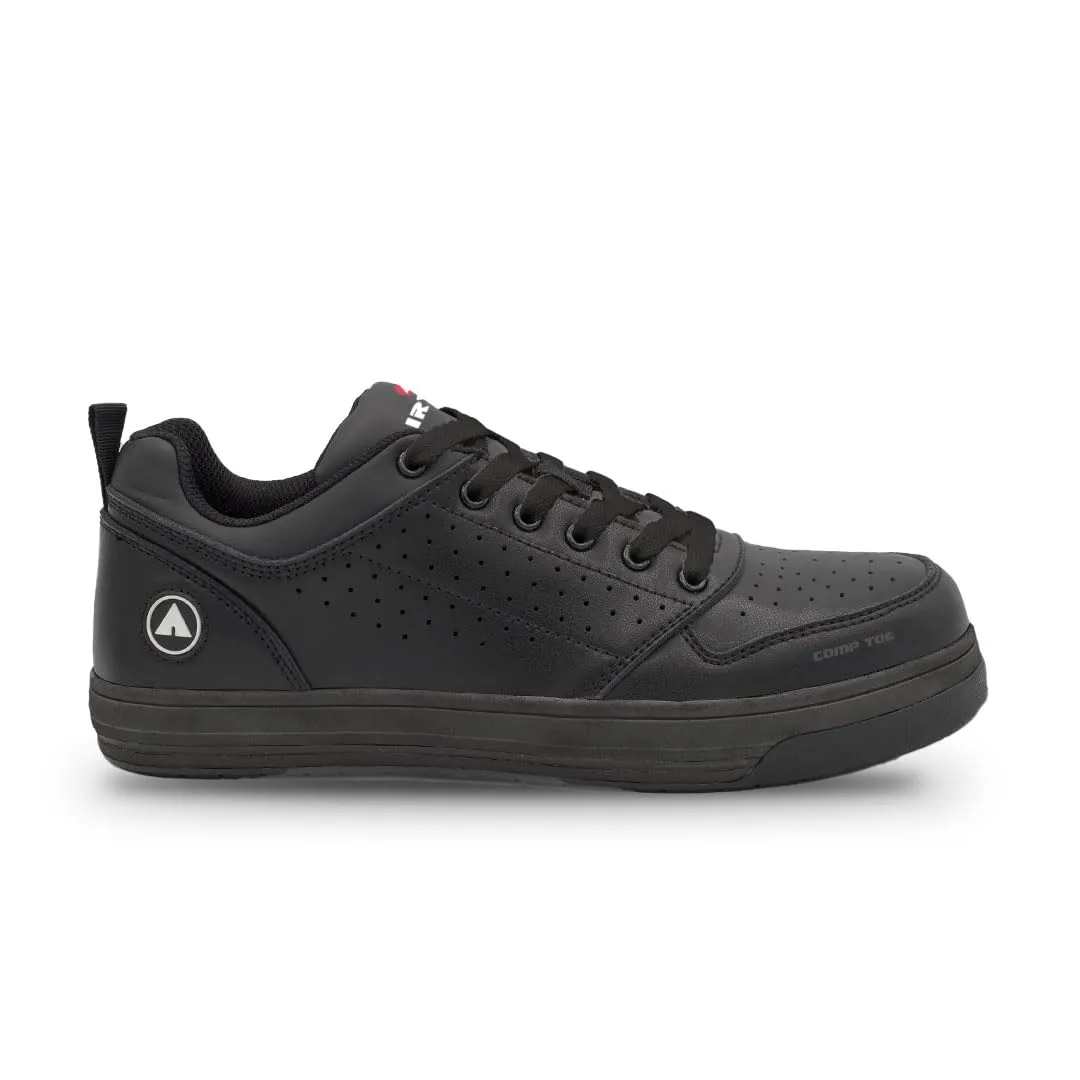Airwalk Arena Low Top Composite Toe Men’s Industrial Work Shoes, Black/Black, Size 11, Wide, Comfortable & Light Work Shoes for Men, Electric Hazard, Slip Resistant