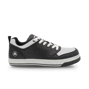Airwalk Arena Low Top Composite Toe Men’s Industrial Work Shoes, Black/White, Size 11, Wide, Comfortable & Light Work Shoes for Men, Electric Hazard, Slip Resistant