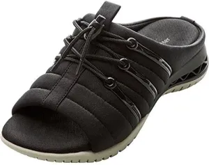 AKAISHI, orthopedic sandals with soft cushion footbed, black
