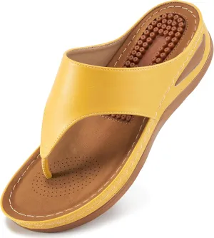 Alicegana Womens Sandals Wedge Shoes: Comfortable Dressy Summer Flip Flops Casual Walking Beach Slides