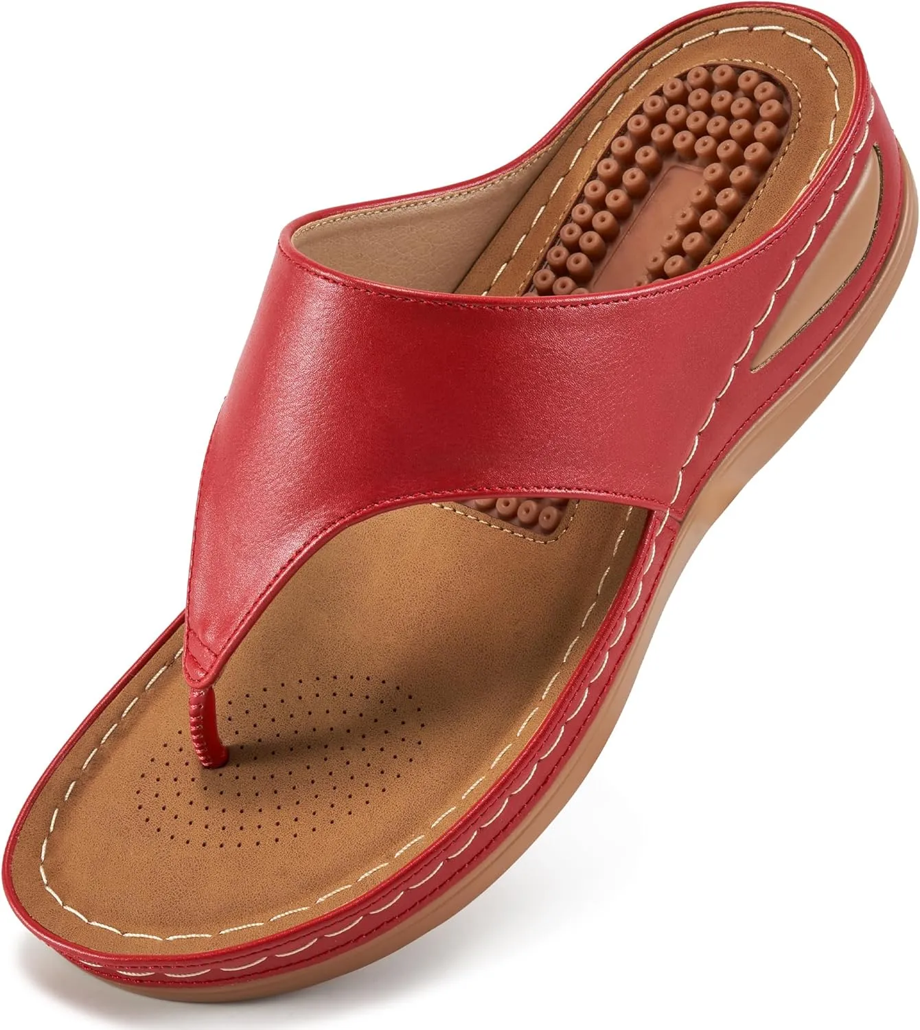 Alicegana Womens Sandals Wedge Shoes: Comfortable Dressy Summer Flip Flops Casual Walking Beach Slides