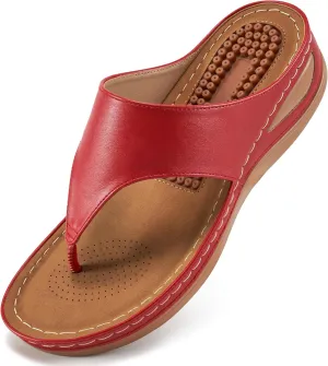 Alicegana Womens Sandals Wedge Shoes: Comfortable Dressy Summer Flip Flops Casual Walking Beach Slides