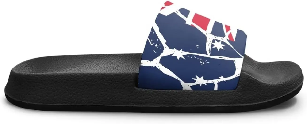 American Flag Slides Kids Sandals with Non-Slip Boys Girls Summer Casual House Shower Shoes