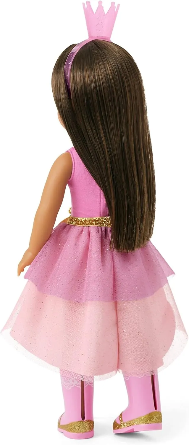 American Girl WellieWishers 14.5-inch Ashlyn Doll with Pink Leotard, Glitter Skirt, Headband, and Boots, For Ages 4 