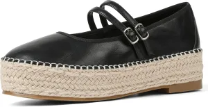 AMINUGAL Mary Jane Flats Women Comfort Round Toe Platform Mary Janes for Women Dressy Woven Platform Espadrilles for Women Casual Cute School Work Mary Jane Shoes