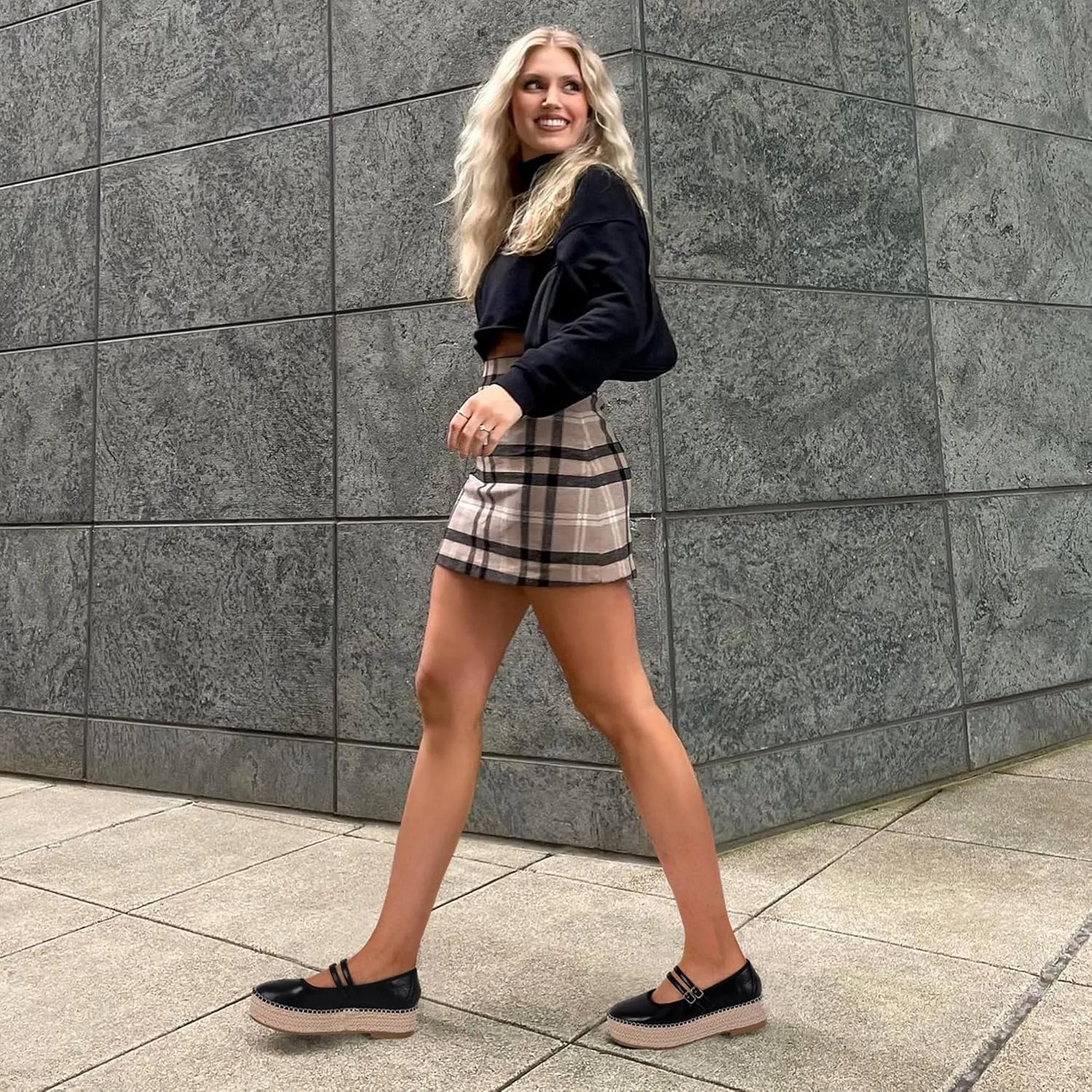 AMINUGAL Mary Jane Flats Women Comfort Round Toe Platform Mary Janes for Women Dressy Woven Platform Espadrilles for Women Casual Cute School Work Mary Jane Shoes