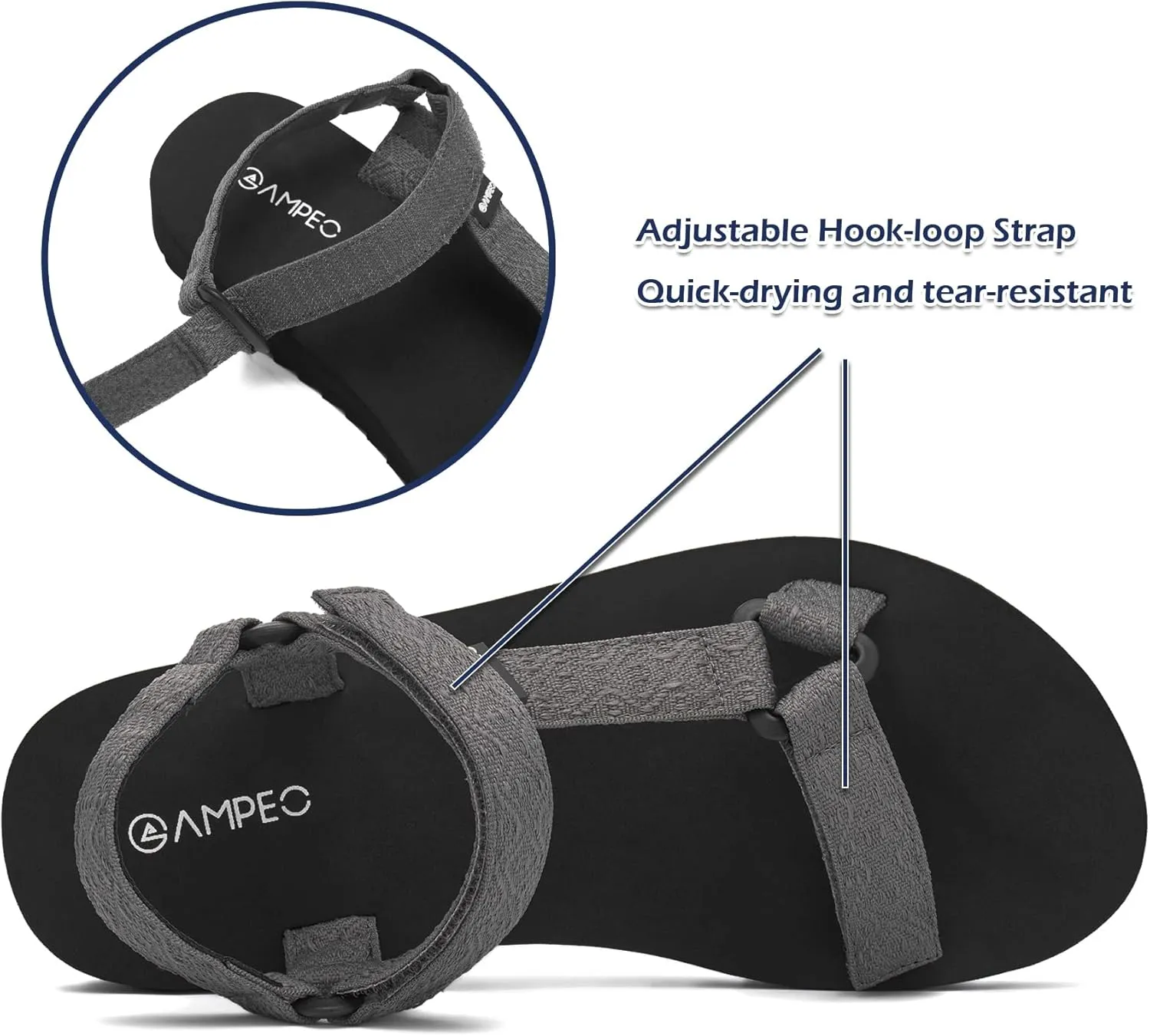 Ampeo Women's Arch Support Hiking Sandals Comfortable Summer Beach Walking Sport Athletic Water Sandals