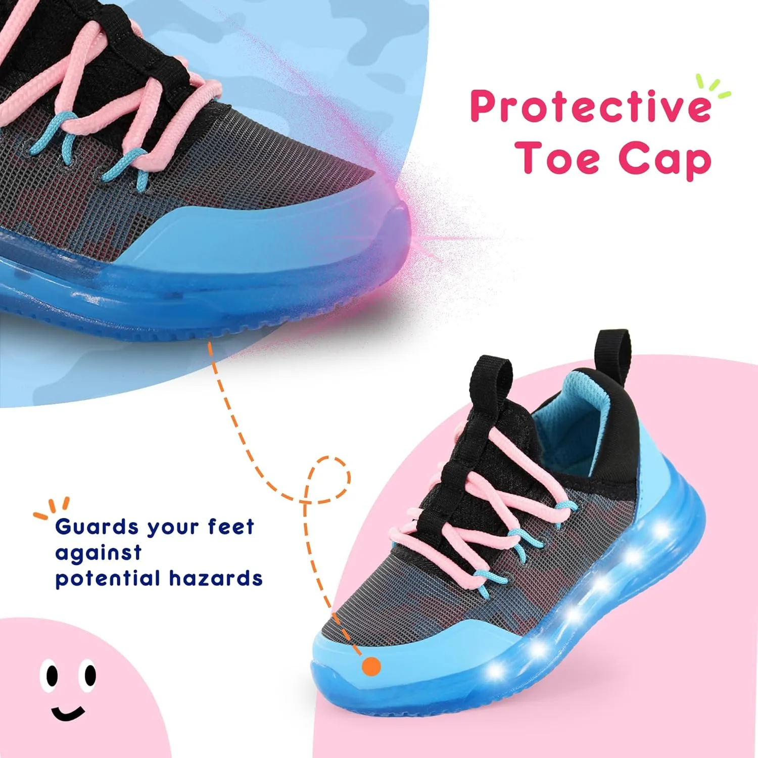 AMZZPIK LUMIKICK Light Up Shoes for Boys Girls Kids Tennis Sneakers Walking Led Glow Shoe for Toddler