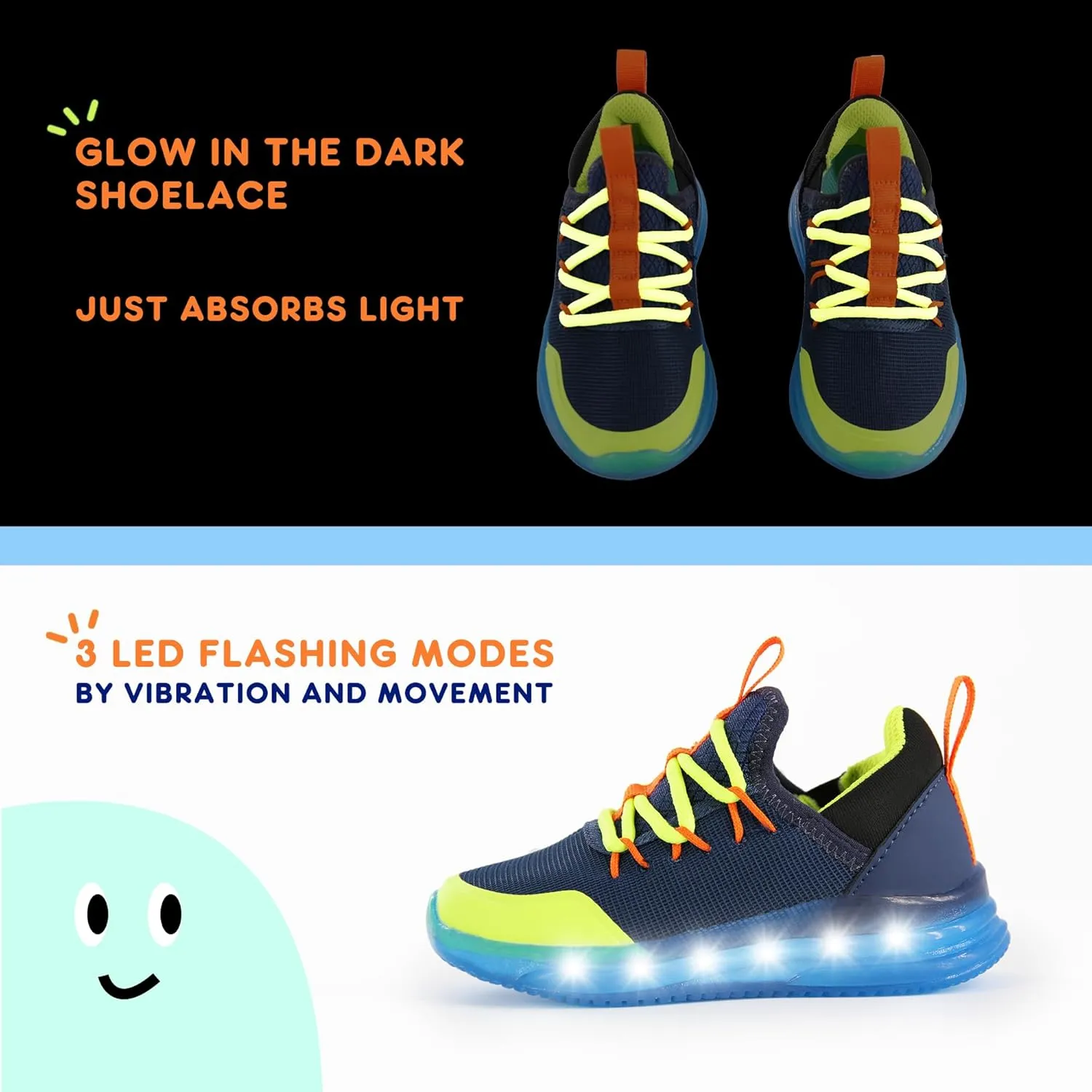 AMZZPIK LUMIKICK Light Up Shoes for Boys Girls Kids Tennis Sneakers Walking Led Glow Shoe for Toddler