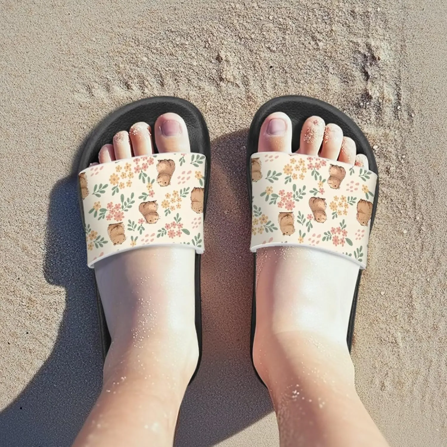 Animal Pattern Sandals House Slides Children's Cozy Pillow Slippers Soft Non-Slip for Beach Pool Bathroom