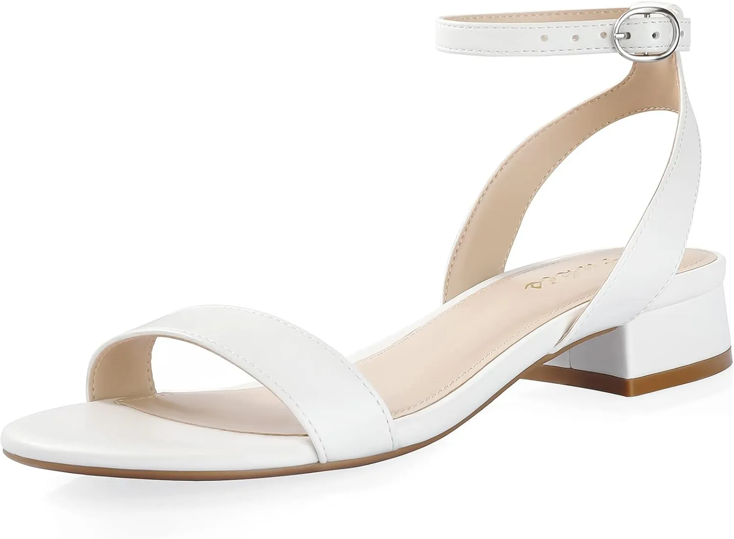 Ankis Black Nude White Red Women Sandals Comfortable Walking Strappy Open Toe Sandals for Women Dressy Summer 1 Inch Low block Heel Flat Adjustable Ankle Strap Wide Available Shoes 2024