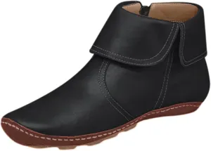 Ankle Boots for Women Flat Heel Round Toe Booties Fashion Side Zip Vintage Boots Low Heel Arch Support Booties