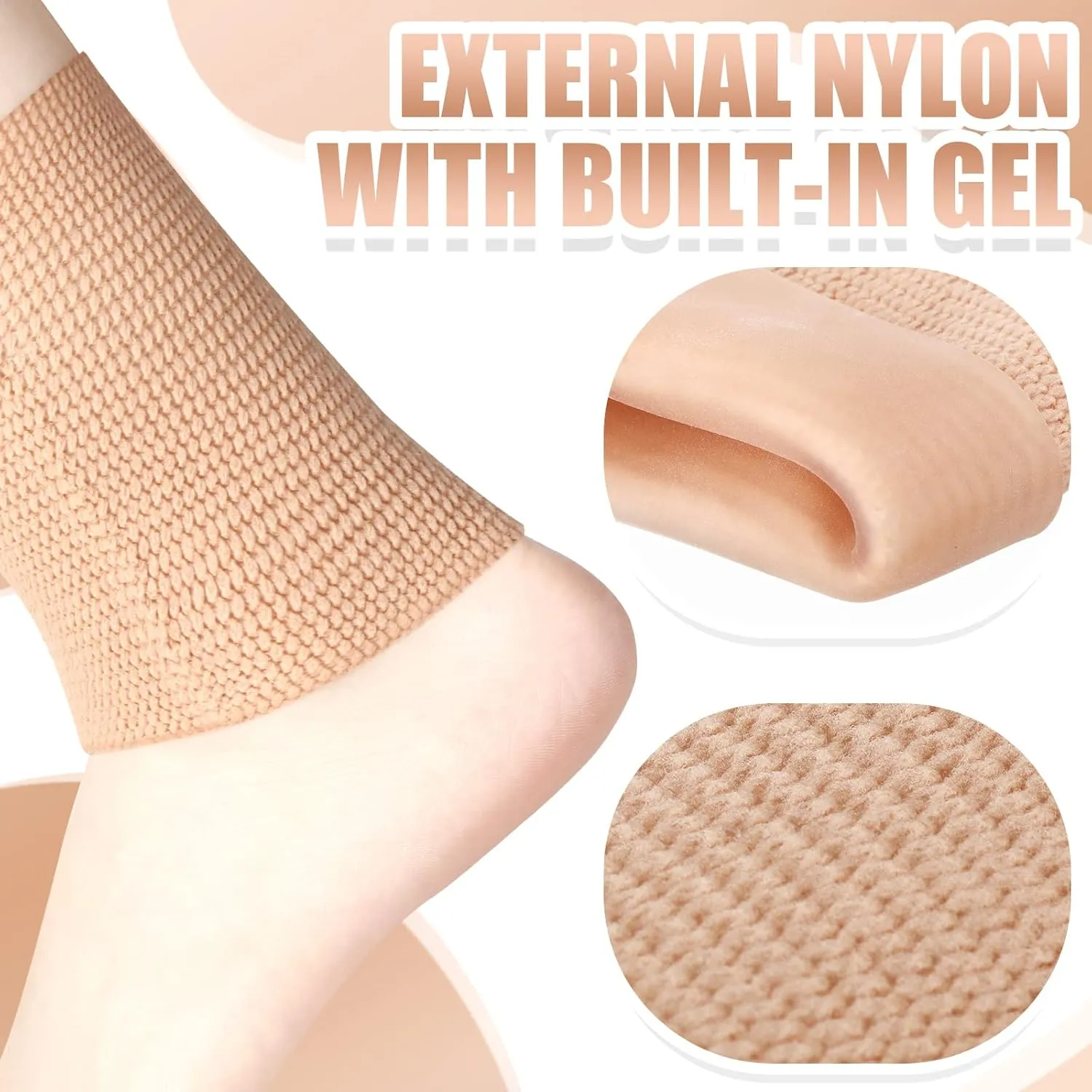Ankle Gel Sleeves Padded Socks Skateboard Accessories Ankle Pads Compression Sleeve Protector Brace for Skating Riding Ski Protection Foot Support Socks
