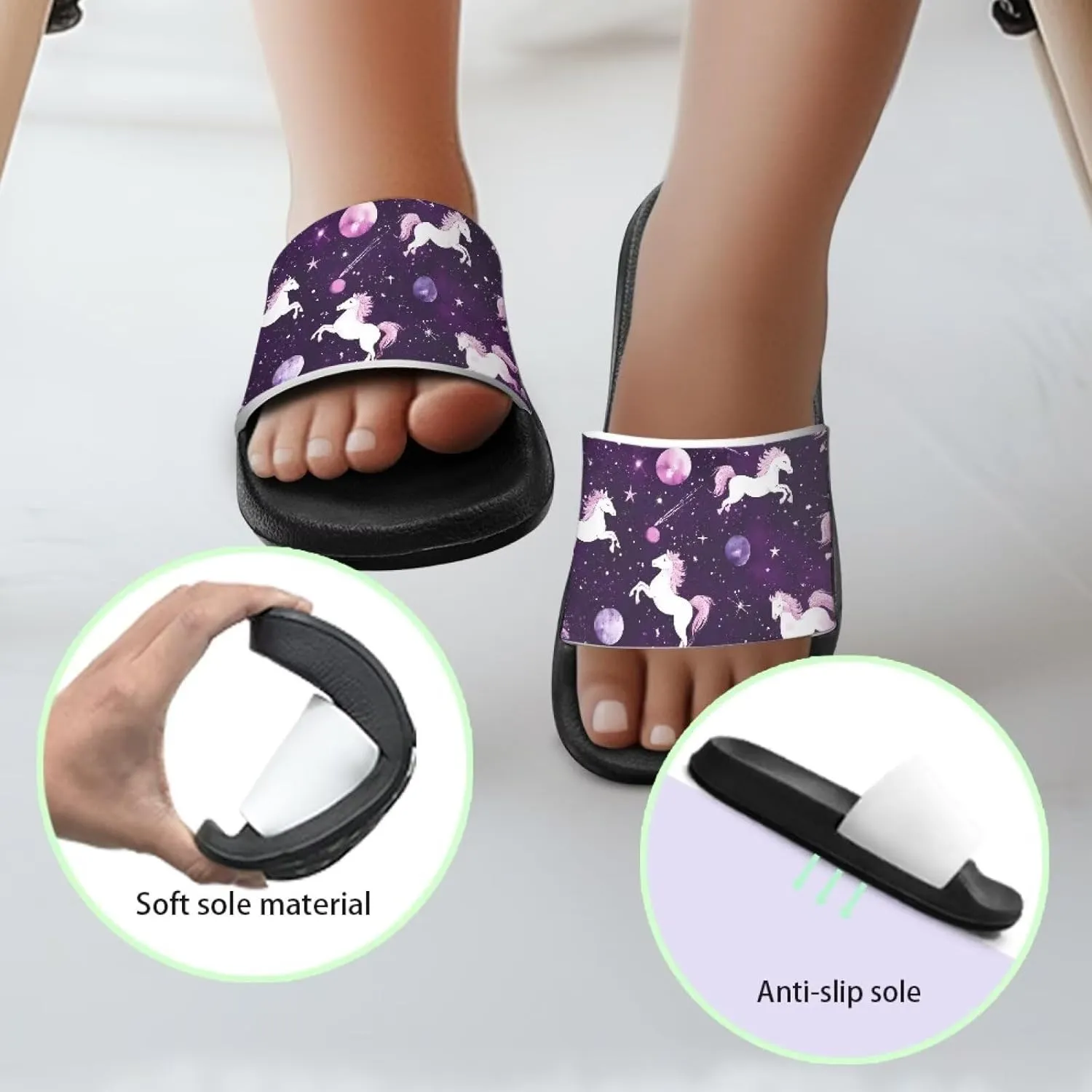 Anti-Slip Indoor Home Slippers for Girls and Boys, Kids Summer Shoes Size 11 Little Kid- Size 3 Big Kid
