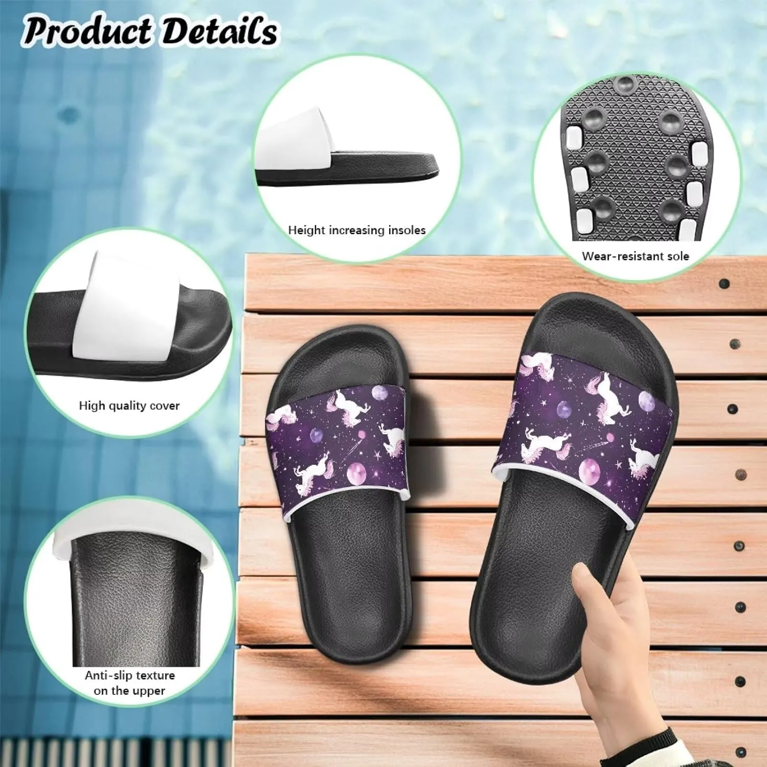 Anti-Slip Indoor Home Slippers for Girls and Boys, Kids Summer Shoes Size 11 Little Kid- Size 3 Big Kid