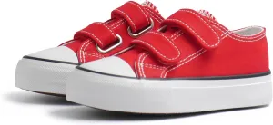 ANTLULU Boys and Girls Canvas Shoes Dual Adjustable Hook and Loop Classic Low Top Kids Sneakers