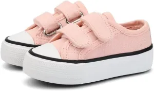 ANTLULU Boys and Girls Canvas Shoes Dual Adjustable Hook and Loop Classic Low Top Kids Sneakers