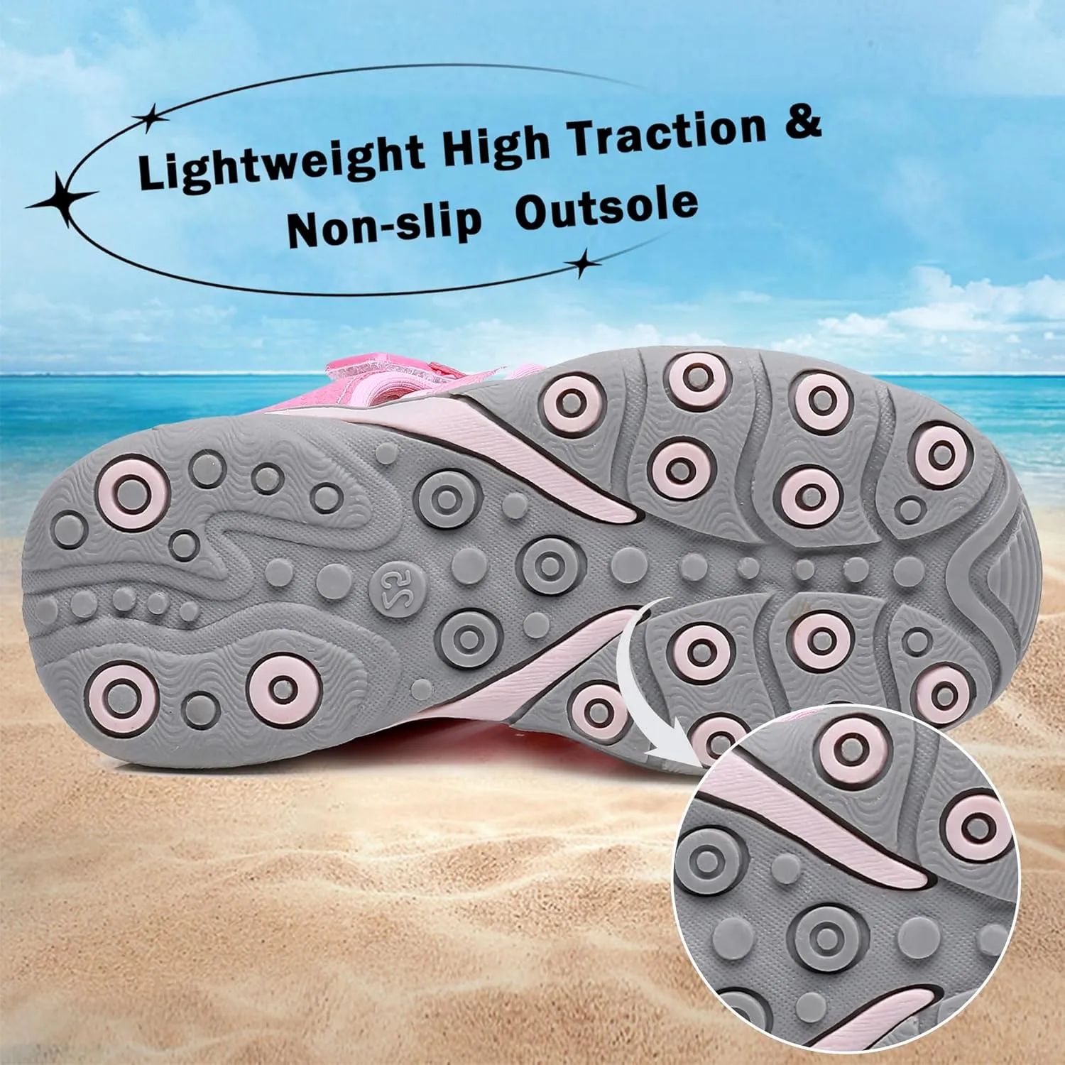 Apakowa Kids Boys Sandals Summer Outdoor Athletic Double Strap Closed-Toe Beach Sandals Sport (Toddler/Little Kid)