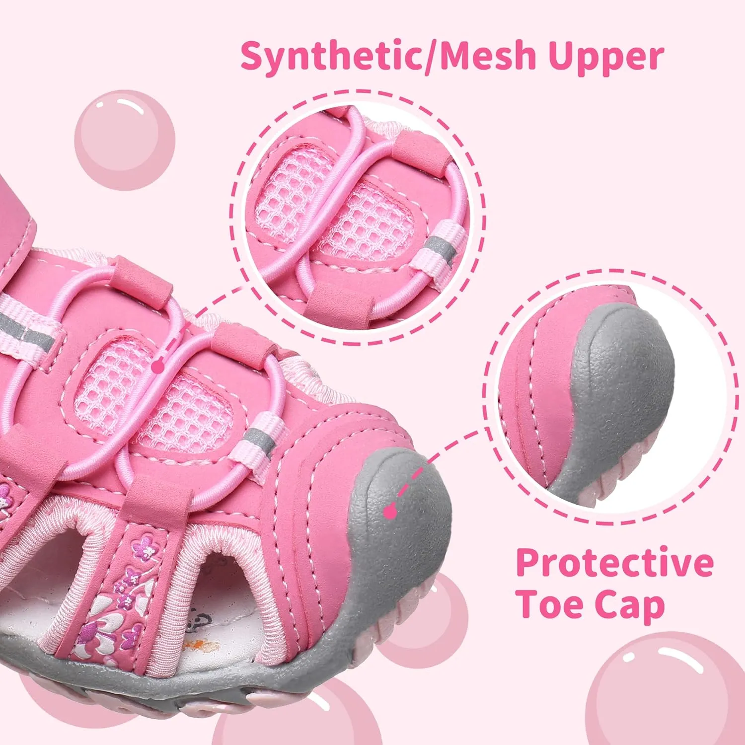 Apakowa Kids Girls Soft Sole Closed Toe Sandals Summer Shoes with Arch Support (Toddler/Little Kid)