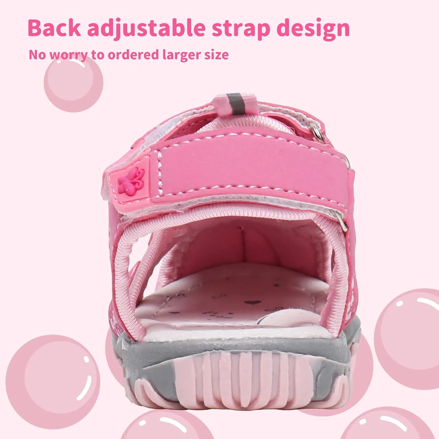 Apakowa Kids Girls Soft Sole Closed Toe Sandals Summer Shoes with Arch Support (Toddler/Little Kid)