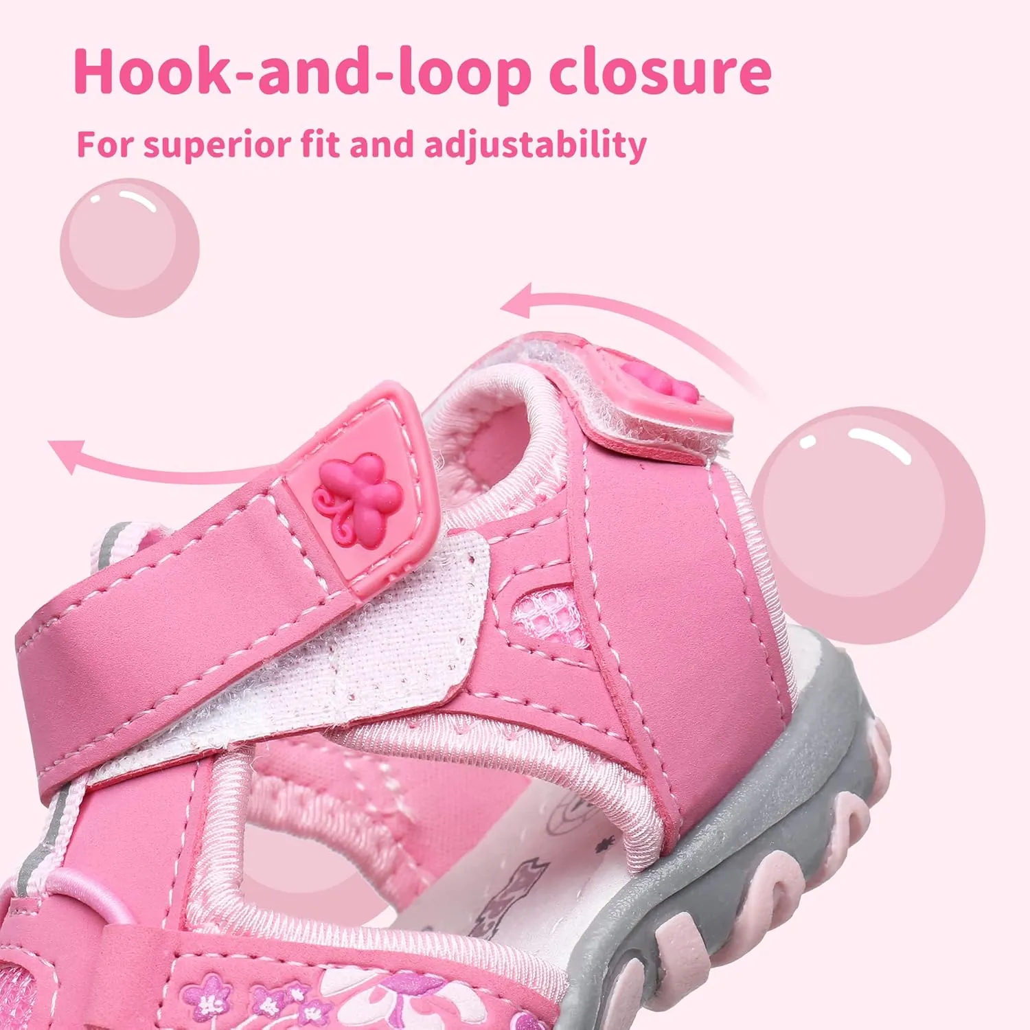 Apakowa Kids Girls Soft Sole Closed Toe Sandals Summer Shoes with Arch Support (Toddler/Little Kid)