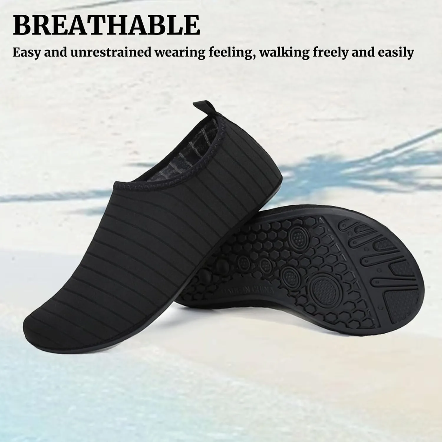 Aqua Socks Swim Beach Barefoot for Women Men Lightweight Quick Dry Slip-on Water Shoes,Fashion Yoga Socks Swimming Trail Barefoot Footwear,Outdoor Camping Exercise Collapsible Non-Slip Shoes
