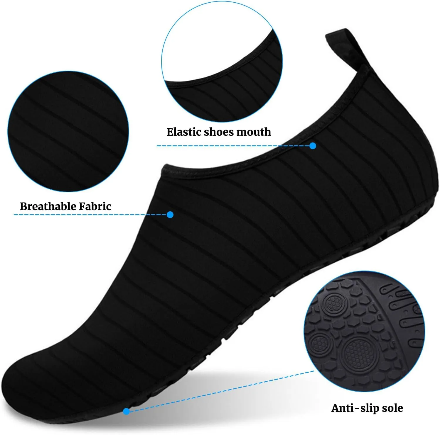 Aqua Socks Swim Beach Barefoot for Women Men Lightweight Quick Dry Slip-on Water Shoes,Fashion Yoga Socks Swimming Trail Barefoot Footwear,Outdoor Camping Exercise Collapsible Non-Slip Shoes