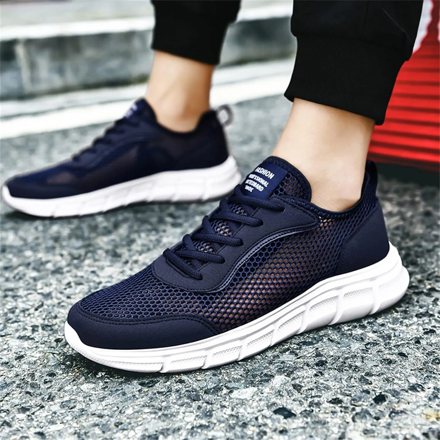 Arch Support Hiking Shoes for Men Lightweight Breathable Slip on Running Shoe Lightweight Elderly Slip on Shoes