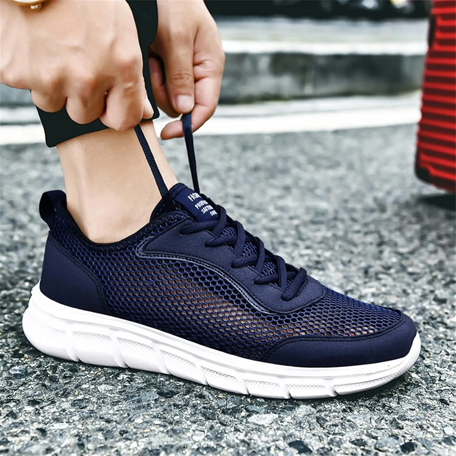 Arch Support Hiking Shoes for Men Lightweight Breathable Slip on Running Shoe Lightweight Elderly Slip on Shoes