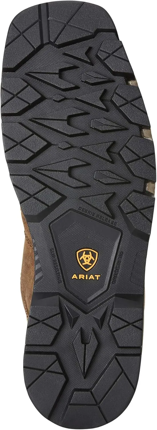 ARIAT Rebar Flex Western Comp Toe H20 Rye Brown H20-10" Olive Green Top