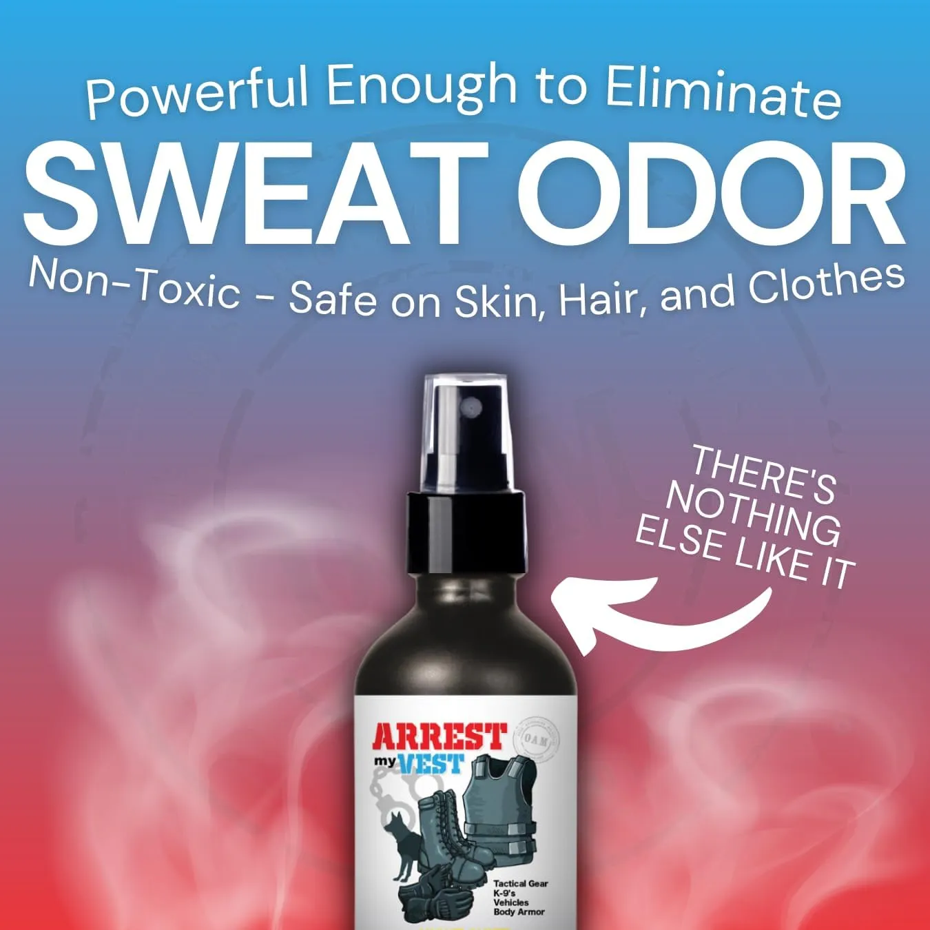Arrest My Vest Military and Police Grade Odor Eliminating Spray for Body Armor Odor, Tactical Gear. Safe on K9's. Safe on All Ballistic Vests and Fabrics - Midnight Fragrance - 2 16 oz Bottles
