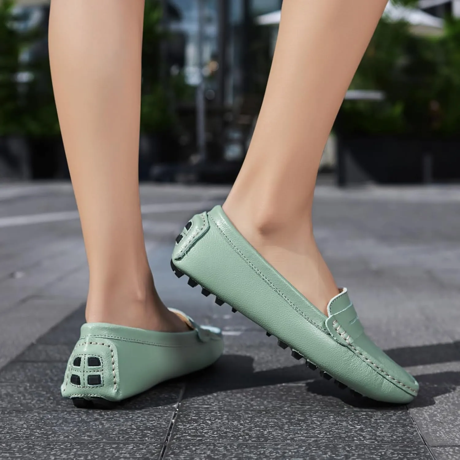 Artisure Women's Classic Comfort Leather Penny Loafers Casual Slip-Ons Lightweight Walking Flats Driving Mocs Boat Shoes