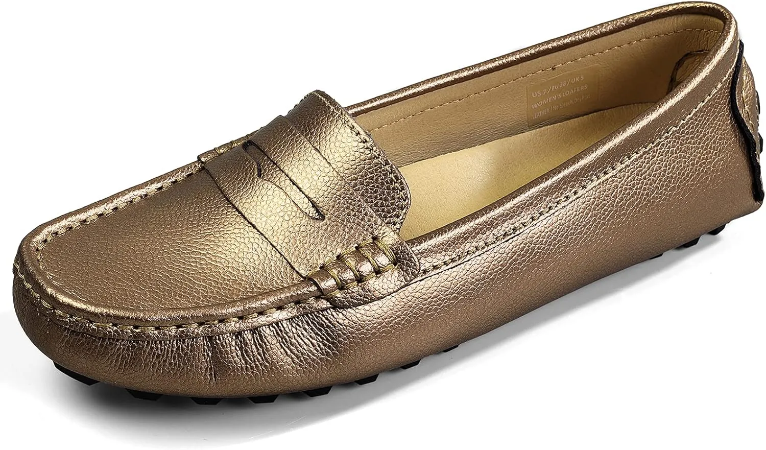 Artisure Women's Classic Comfort Leather Penny Loafers Casual Slip-Ons Lightweight Walking Flats Driving Mocs Boat Shoes