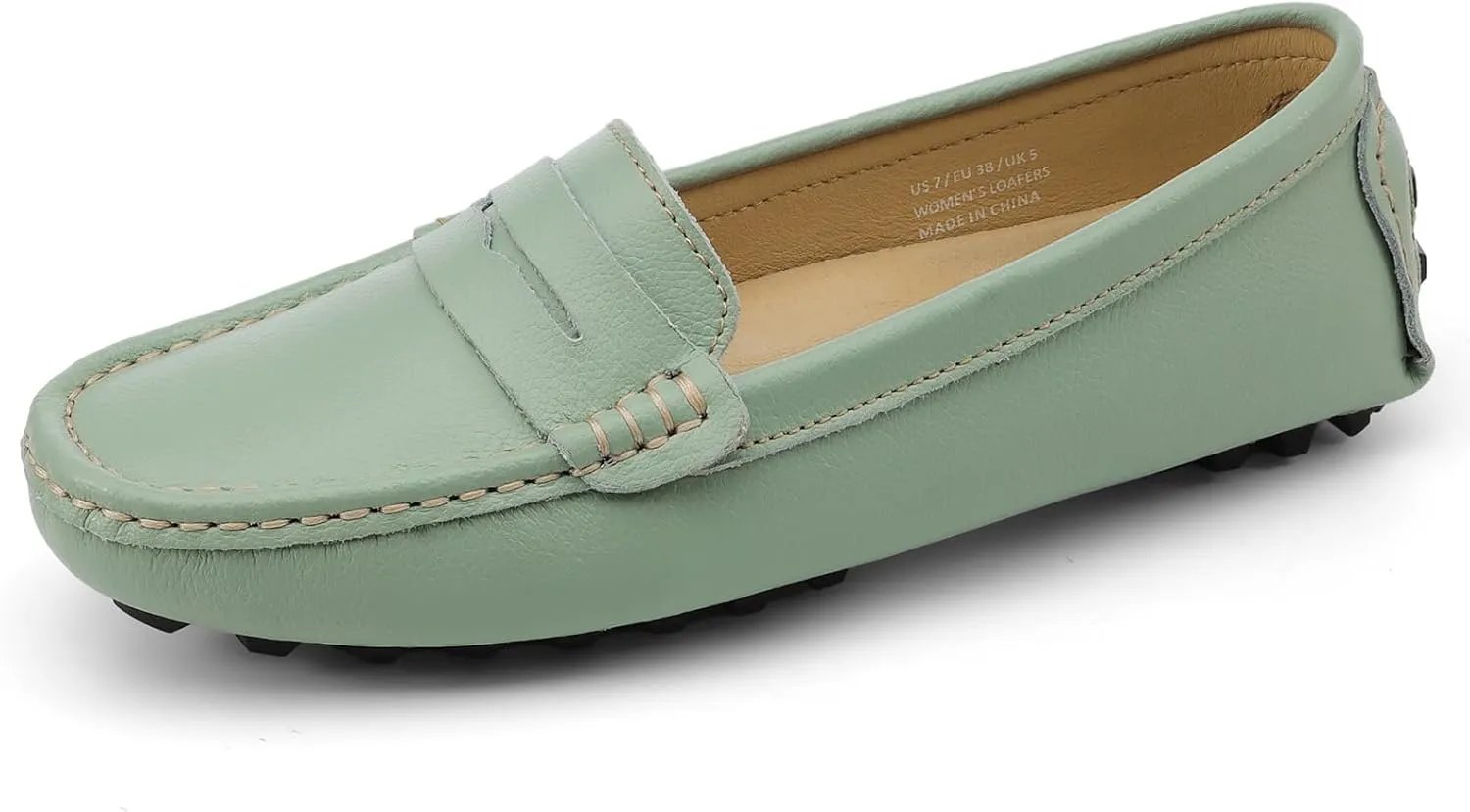 Artisure Women's Classic Comfort Leather Penny Loafers Casual Slip-Ons Lightweight Walking Flats Driving Mocs Boat Shoes