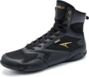 ASHION Men Wrestling Shoes Boxing Shoes High Top Fitness Sneakers Zero Drop Sole