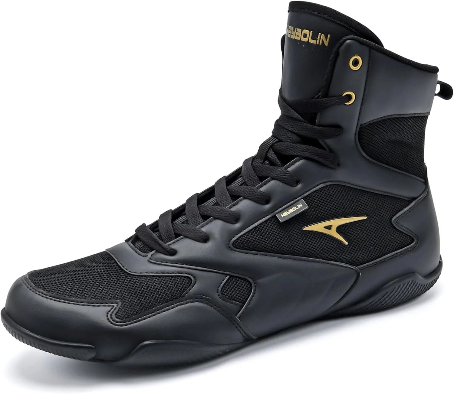 ASHION Men Wrestling Shoes Boxing Shoes High Top Fitness Sneakers Zero Drop Sole