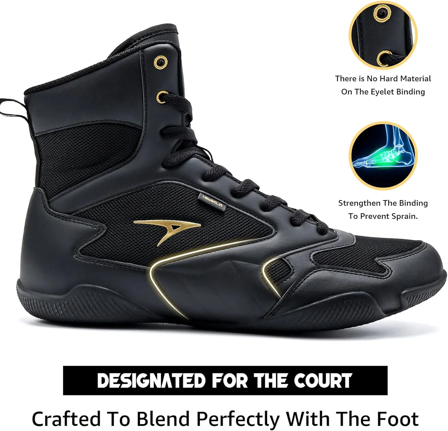 ASHION Men Wrestling Shoes Boxing Shoes High Top Fitness Sneakers Zero Drop Sole