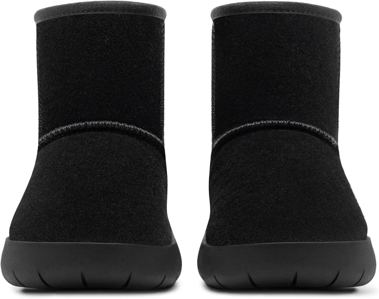 Athlefit Women's Genuine Suede Ankle Boots Winter Warm Fur Lined Slip On Anti-Slip Short Snow Boots