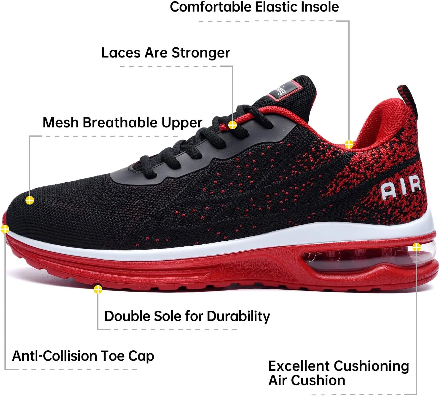 Autper Mens Air Athletic Running Tennis Shoes Lightweight Sport Gym Jogging Walking Sneakers US 6.5-US12.5