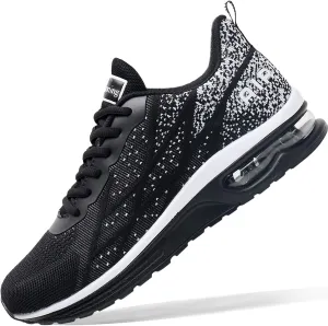 Autper Mens Air Athletic Running Tennis Shoes Lightweight Sport Gym Jogging Walking Sneakers(Blackwhite US 8.5)